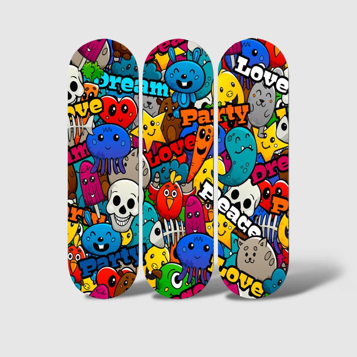 Wallity Cuadro Decorativo de MDF Multicolor (3 Piezas)